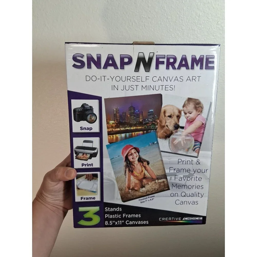 NWT Snap N Frame DIY Canvas Art Kit Photography Home Decor Crafts Gift Hobby